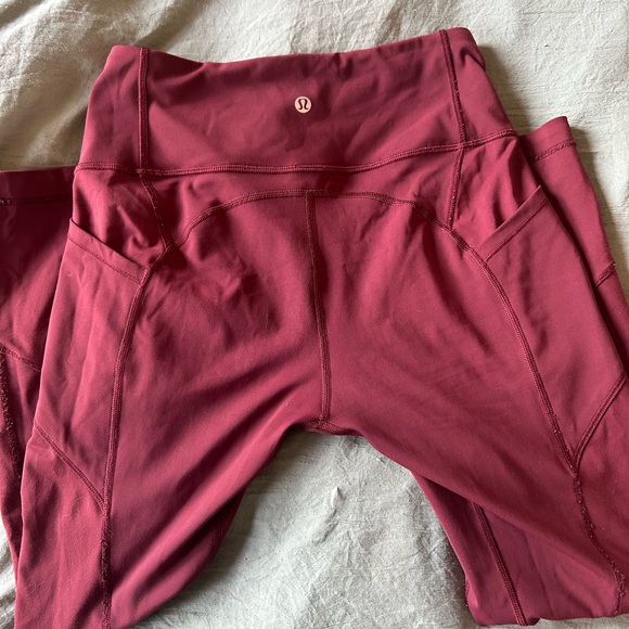 Lululemon Athletica Maroon Leggings - Picture 5 of 6